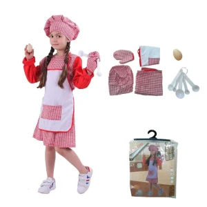 New Arrival Girl’s Pink Chef Career Day Costumes For Kids Halloween Festival Cosplay Costume