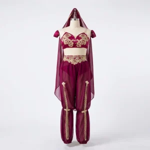 New Attractive Burgundy Ballroom Costumes Adult Nutcracker Arabic Indian-designed Performance Dance Jacquard Material