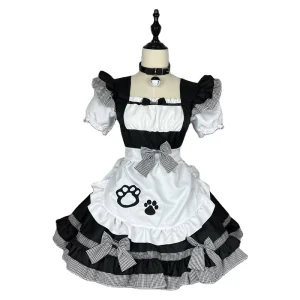 New Cat Girl Maid Outfit COSPLAY Large Size Women’s Clothing party Cute Maid Black and White Classic