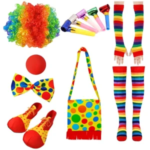 New Clown Costume Adult Party Halloween Carnival Adult Wig Female Circus Clown Cosplay Set
