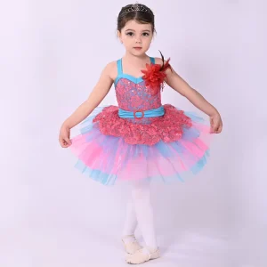 New Design Children Girl Party Performance Tutu Beautiful Kids Dance Costumes Dance Wear Dress For Girls