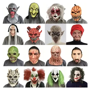 New Funny Full face Mask for Season Halloween Decor Latex Glowing Mask Halloween Horror Party Prop