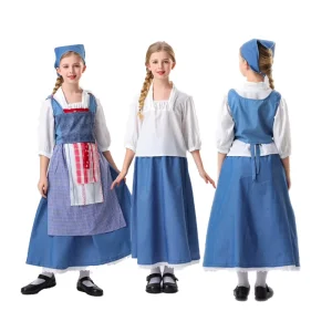 New Halloween Children’s Medieval Farm French Maid Dress Housekeeper Cosplay Stage Performance Costumes