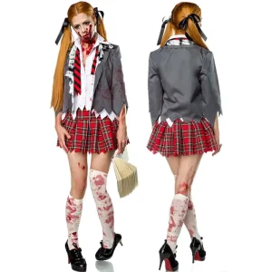 New Halloween Dress up Adults Women Blood Zombie Student Costume HCAD 006