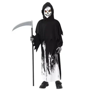 New Halloween Kids Cosplay Scythe Monster Dark Messenger Ghost Grim Reaper Glow in the Dark Costume Game Costumes