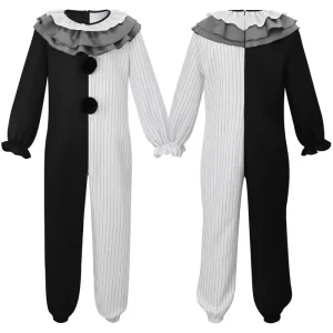 New Joker 4 Horror Clown Jumpsuit Costume Scary Halloween Cosplay Stage Performance Full Set