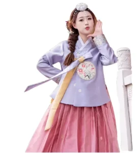 New Korean Hanbok Women’s Adult Red Green Ethnic Dance Performance Women Costume