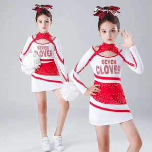New Long Sleeved Children’s Cheerleading Performance Uniforms for Girls’ Sport