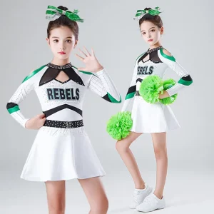 New Long sleeved Children’s Cheerleading Performance Uniforms Competition