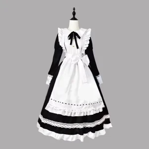 New Style Cosplay Costume Adult Housekeeper Maid Dress Cosplay Long Skirt Long Sleeve Womens Cosplay Costume Plus Size 5XL