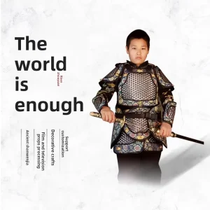 New style Iron Ancient General’s Armor Costume Guard Battle Robe Historical style Warrior Armor Performance Outfit Men’s Party