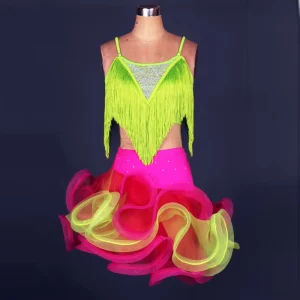 OCTL033 Girls Latin Jazz Dance Stage Costume Salsa Dress