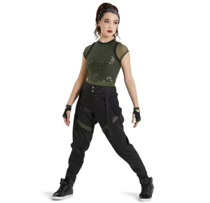 OEM Girls’ and Women’s Sleeveless Sequin Dance Costume for Hip Hop and Stage Performance