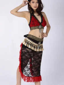 Oriental Indian Tribal Style Gypsy Princess Belly Dance Performance Set Polyester