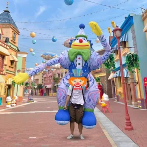 Outdoor Street Inflatable Clown Parade Costume for Circus Performance