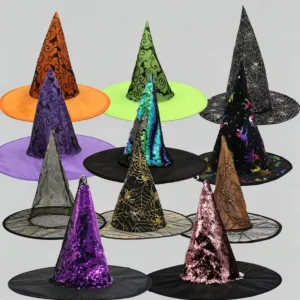 Oxford Cloth Colorful Witch Hat, Halloween Party Decoration