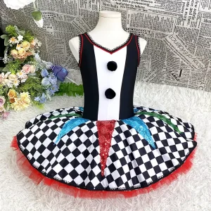 P0016 Girls’ Black Ballet Tutu Dress for Stage Performance