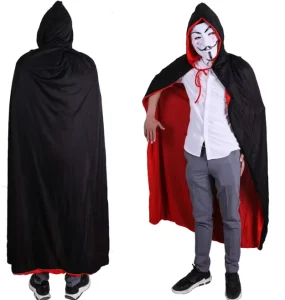 Party Decoration Black Black Movie Cosplay Costume Home Halloween Vampire Cloak Reversible Hooded Vampire Cape Halloween