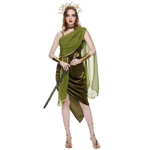 Performance Ancient Queen Medusa Cosplay Cool Snake Queen Outfit Costume Halloween Medusa Ancient Greek Mythology