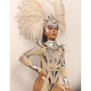 Performance Costume Ancient Exotic Technology Ballroom Theater Party Costume for Women Polyester/Rayon Glitter Print