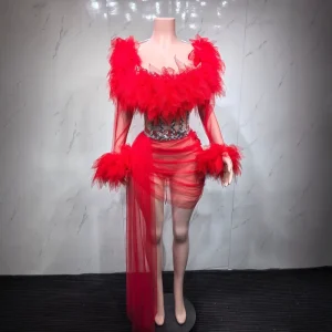 Performance Costume Disco Dress Singer Model Catwalk Birthday Dinner Party Dress Sexy Hip Latin Dance