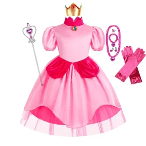 Pink Princess Costume Dress for Girls Halloween