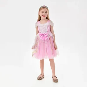 Pink Princess Dress Costume for Girls, Birthday Party and New Year