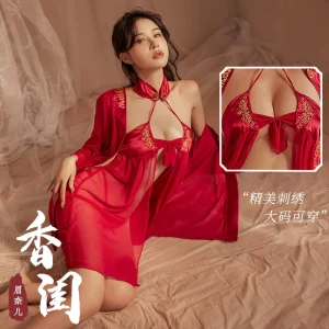 Plus Size Women’s Lingerie Ancient Style Hanfu Sleepwear Uniform Set