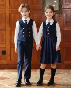 Preppy Style Kindergarten & Primary School Class Uniform Set Kids Graduation Dress & Children’s Day Performance Costume