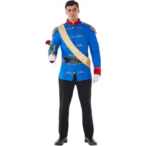Prince Charming Men’s Blue Royal British TV & Movie Costume Halloween Adult Jacket in Polyester