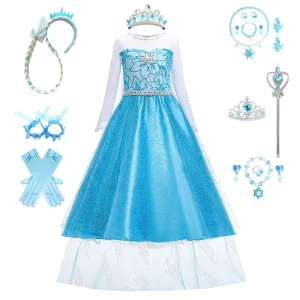 Princess Dress with Cape Long Sleeve Stage Performance Gown