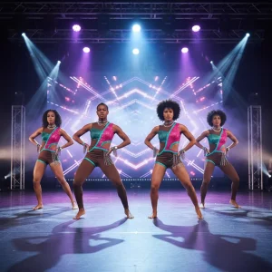 Print Majorette Unitard Long Sleeve Sequin Rhinestone Stage Performance Wear Fierce Dancer Costume Custom