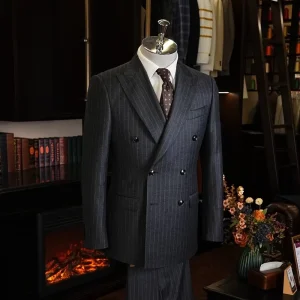 Private Customization British Gentleman Style Single breasted Worsted Slim fit Men’s Business Suit for Formal Occasions
