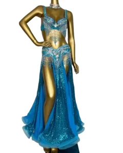 Professional Women Belly Dance Costume Wear for Stage Performance Outfit 3piece Suit Beaded Carnival Dancer Costume Set