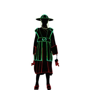 Programmable Fiber Optic Japanese Samurai Dance Costume