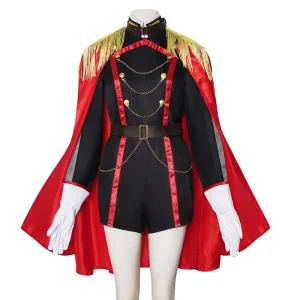 Purple White Military Style Cosplay Outfit Stage Costume