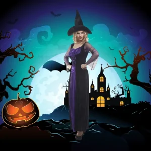Purple Witch Halloween Costume Dress