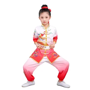 QUTENG Chinese Style Children’s Traditional Chinese Opera Performance Set Embossed Polyester Rayon Kids Outfit Unisex Costume