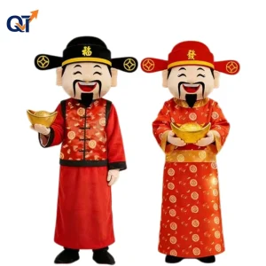 QUTENG New Arrival Handcrafted Cotton Unisex God of Wealth Mascot Character Costume for Party Holiday Wear