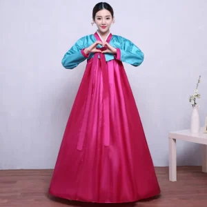 Quality Woman Elegant Traditional Korean Dress Hanbok With Headwear TRAD 002