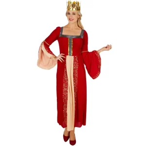 Queen Red Dress with Crown Set Newest Selling Adult Fancy Halloween Costumes for Women
