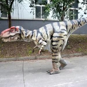 Realistic T-Rex Electric Walking Dinosaur Costume with Hidden Legs for Indoor and Outdoor Use