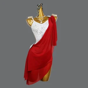 Red Children’s Latin Dress Dance Costumes Girl Skirts Stage Women Ballet Latin Competition Dress Dance Performance Costume
