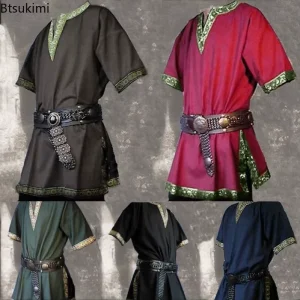 Renaissance Costumes for Men Nobles Cool Viking Nobles Knights Warriors Halloween Role playing Costumes Without Belts