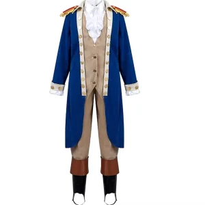 Renaissance Stage Play Costumes Children’s American Colonial Uniform Halloween Costume with Skirts Featuring a Judge Officer