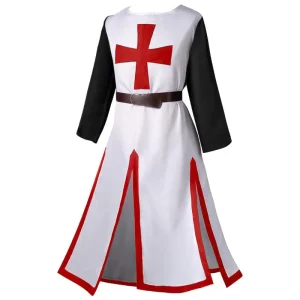 Renaissance Surcoat Warrior Outfit Black Cloak Skirt Color Cosplayer Medieval Knights Templar Tunic Cosplay Christmas Costume