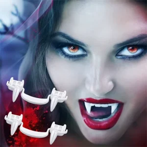 Retractable Realistic Reusable Vampire Zombie Fangs Fake Teeth Halloween Horror Props