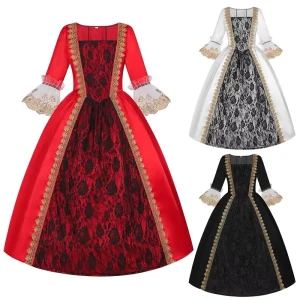 Retro Medieval Renaissance Victorian Palace-Style Cosplay Dress for Stage Performance