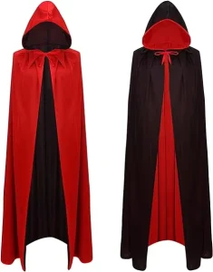 Reversible Hooded Vampire Cloak for Adults and Children