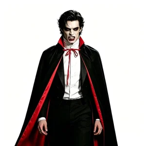 Reversible Red and Black Hooded Vampire Cloak Double-Layer Grim Reaper Cape